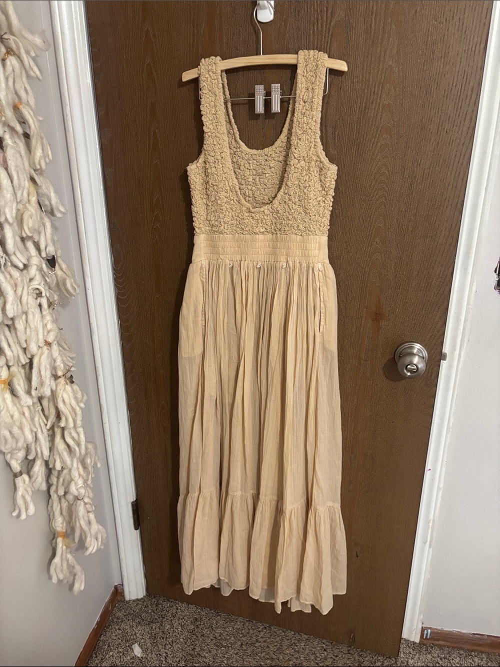 Free People Cream Textured Bodice Maxi Dress - Picture 2 of 3
